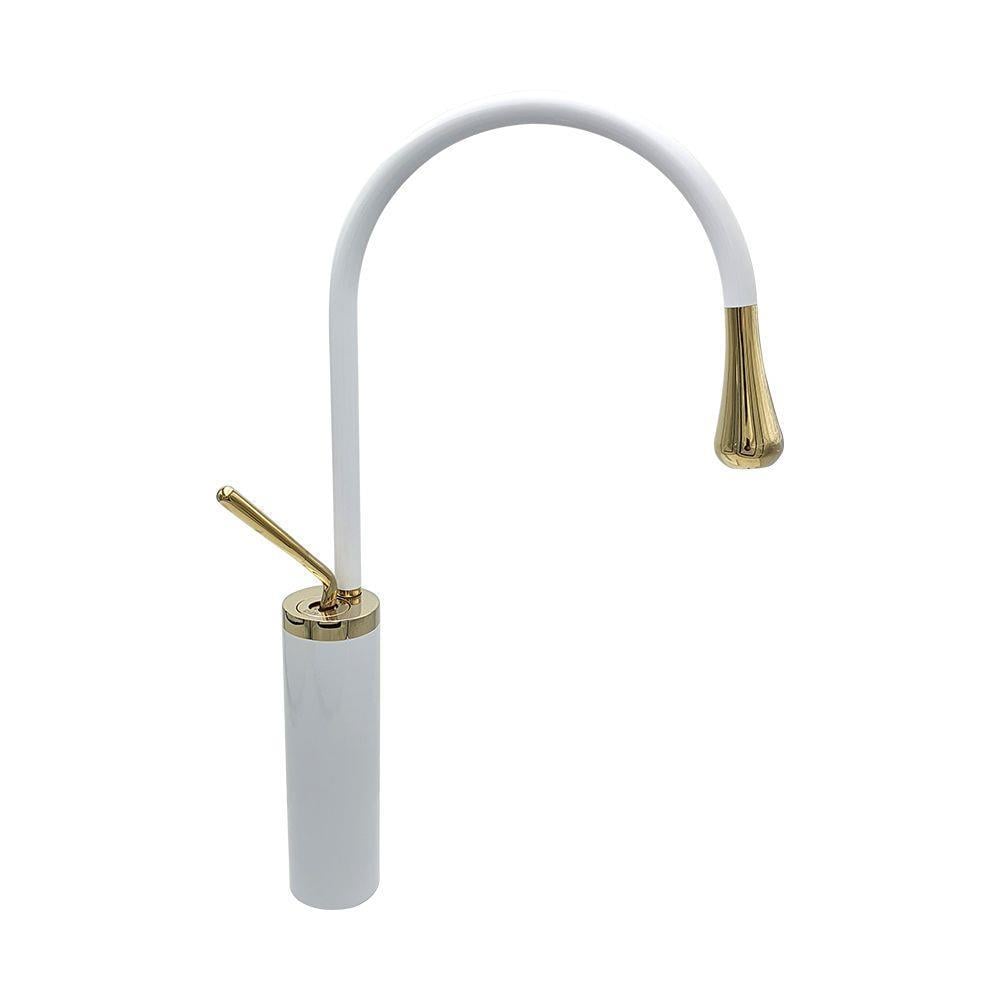 Pure ConceptPure Concept Minimal Beyaz Altın Çanak Lavabo Bataryası