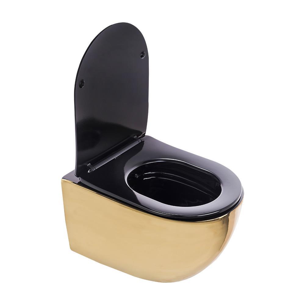 Pure ConceptPure Concept Parlak Altın Siyah Kanalsız Asma Klozet (Outlet)