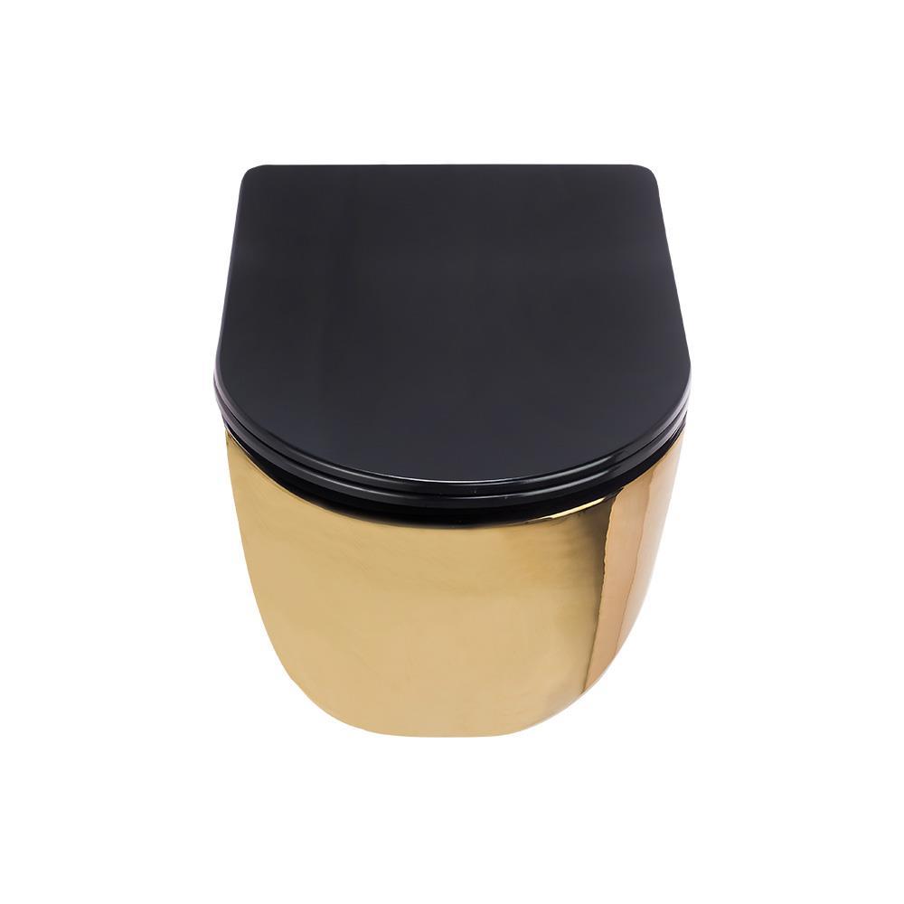 Pure ConceptPure Concept Parlak Altın Siyah Kanalsız Asma Klozet (Outlet)