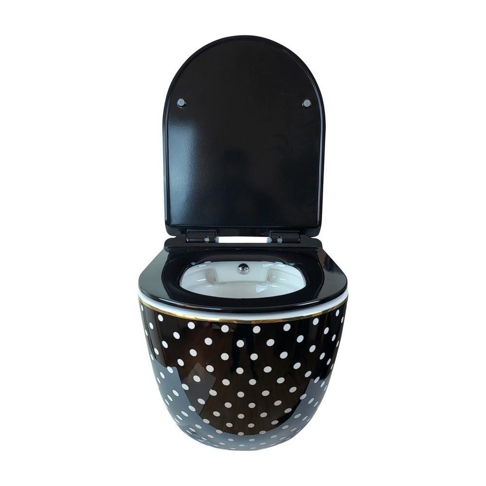 Pure ConceptPure Concept Puantiye Siyah Kanalsız Asma Klozet (Outlet)