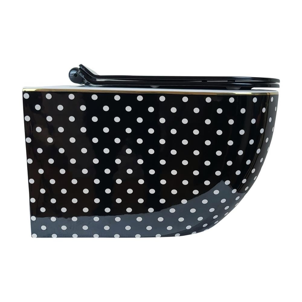 Pure ConceptPure Concept Puantiye Siyah Kanalsız Asma Klozet (Outlet)