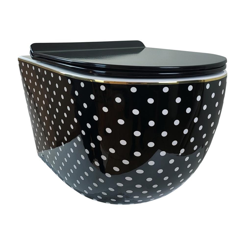 Pure ConceptPure Concept Puantiye Siyah Kanalsız Asma Klozet (Outlet)