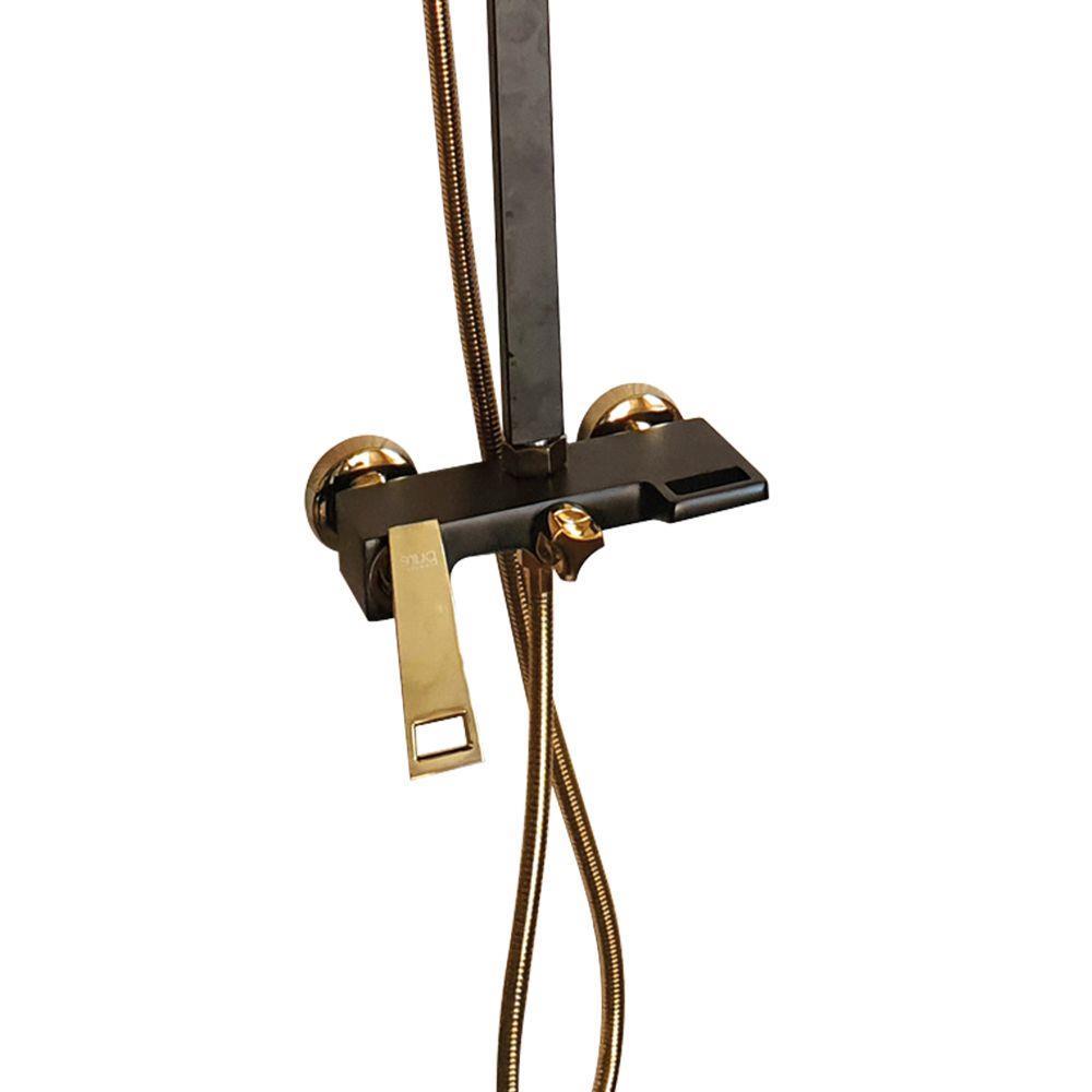 Pure ConceptPure Concept Waterfall Siyah Altın Bataryalı Tepe Duş Seti (Outlet)