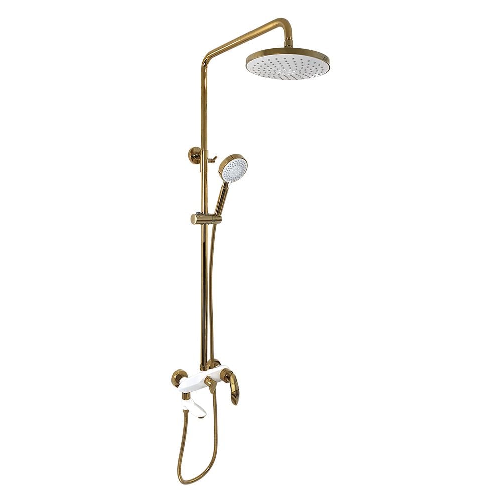 Pure ConceptRoyal Beyaz Gold Duş Sistemi ve Banyo Bataryası