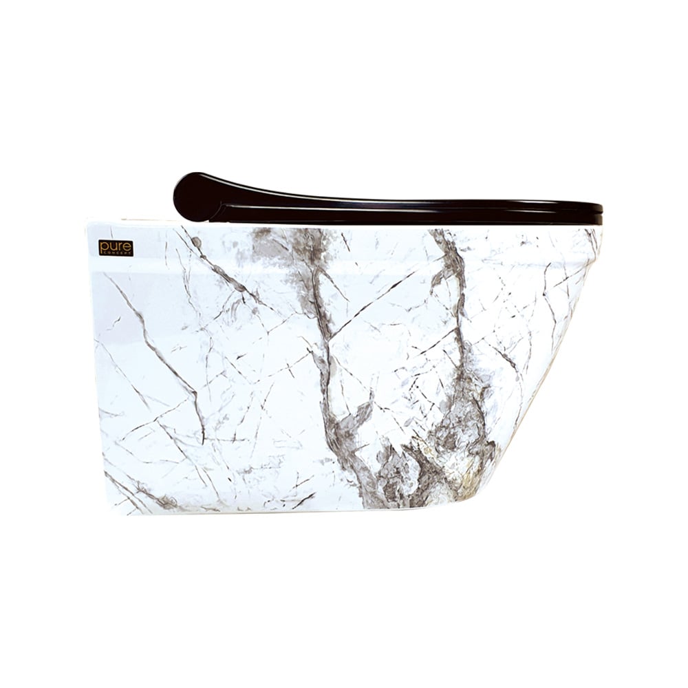 Pure ConceptSharp Calacatta 52 cm Kanalsız Asma Klozet + Beyaz Kapak