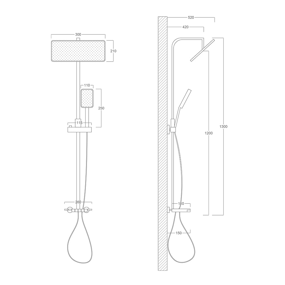Pure ConceptSmart Beyaz Dijital Termostatik Duş Sistemi