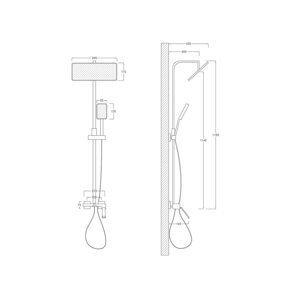 Pure ConceptWaterfall Krom Bataryalı Duş Seti