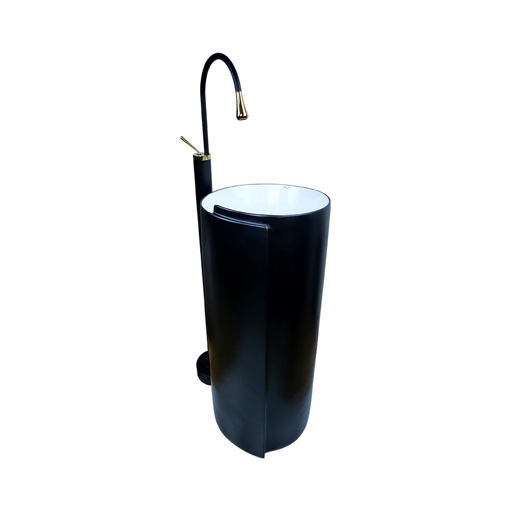 Pure ConceptWhite Black Batarya Deliksiz Monoblok Lavabo