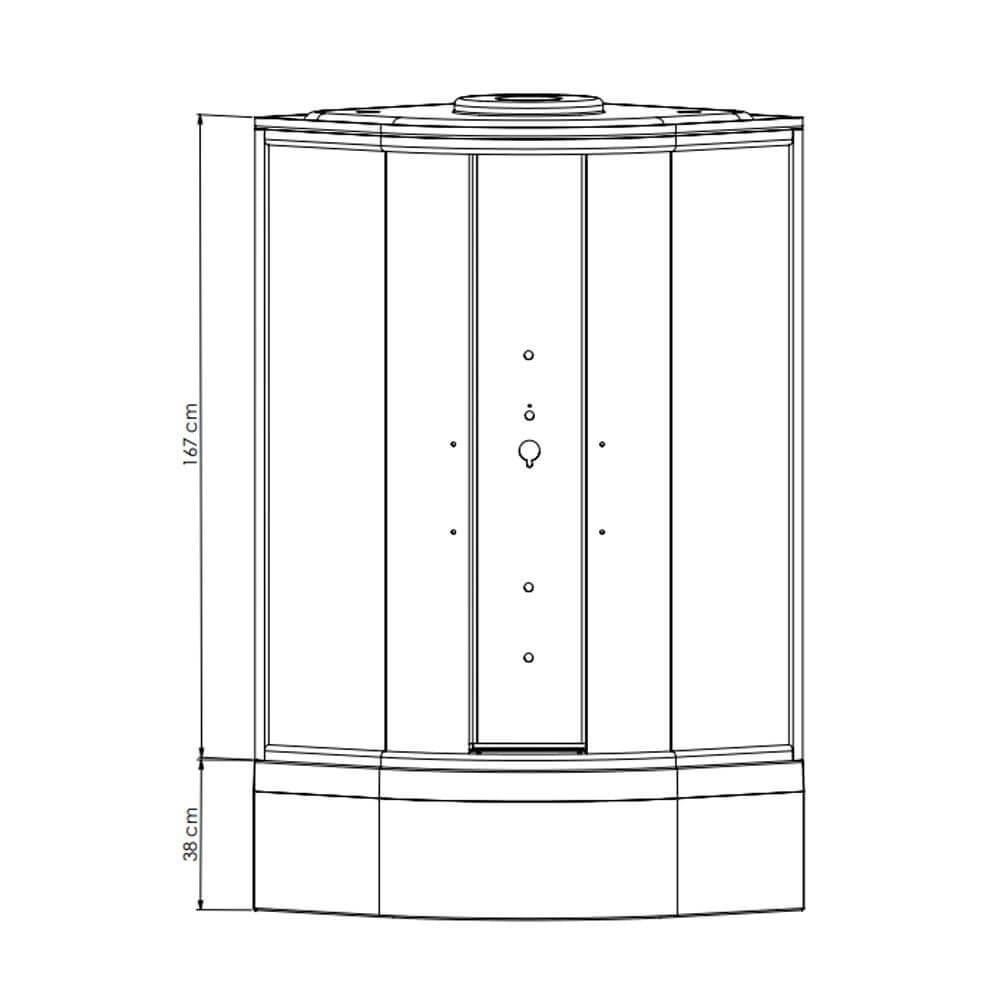 SericoSilver 120x120 Kompakt Duş Sistemi H:220