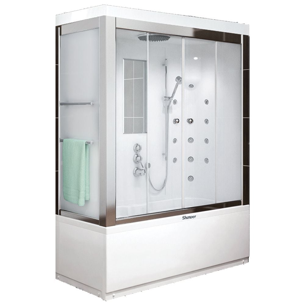 Shower70x130 Dithana Dikdörtgen Küvet Üstü Kompakt Duş Sistemi