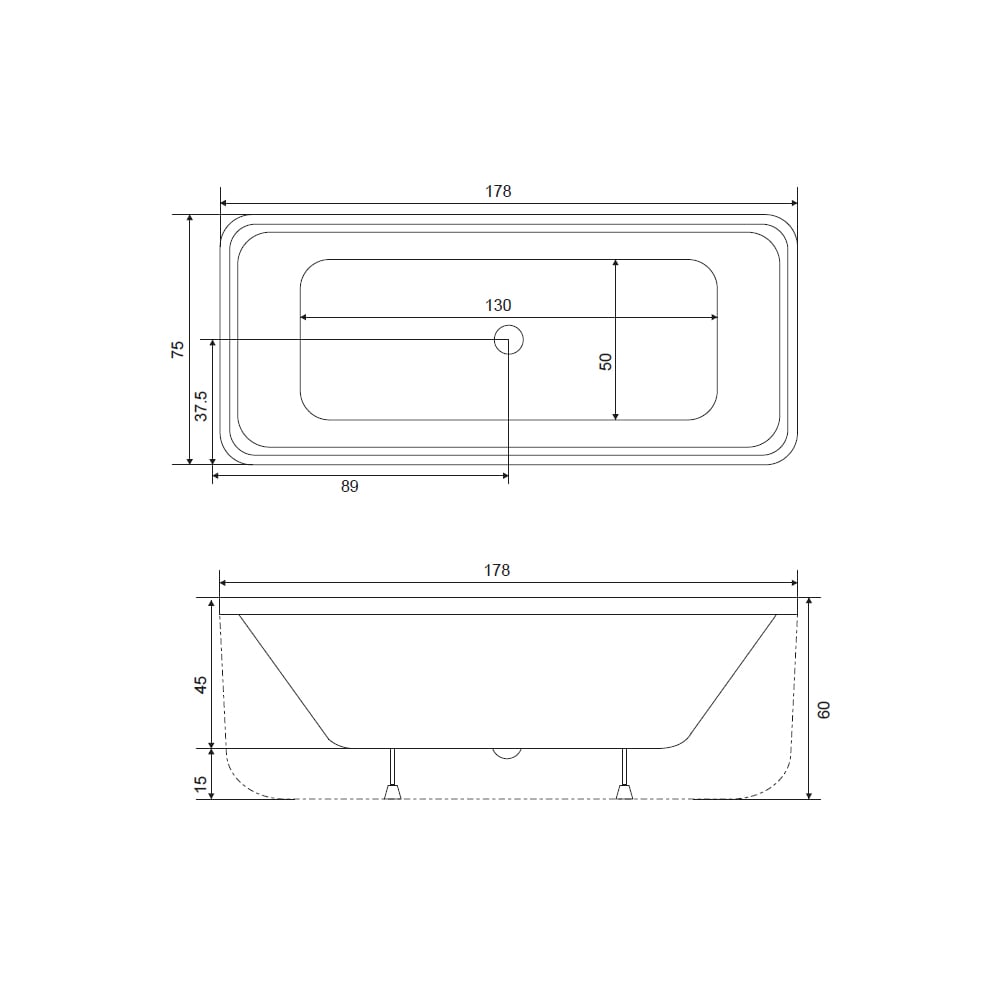 ShowerShower West 75x178 Bağımsız Küvet