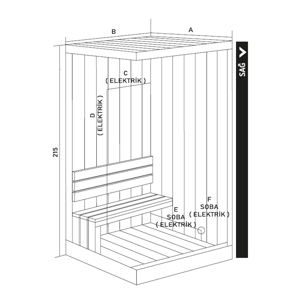 ShowerTween 130x130 Ev Tipi Sauna