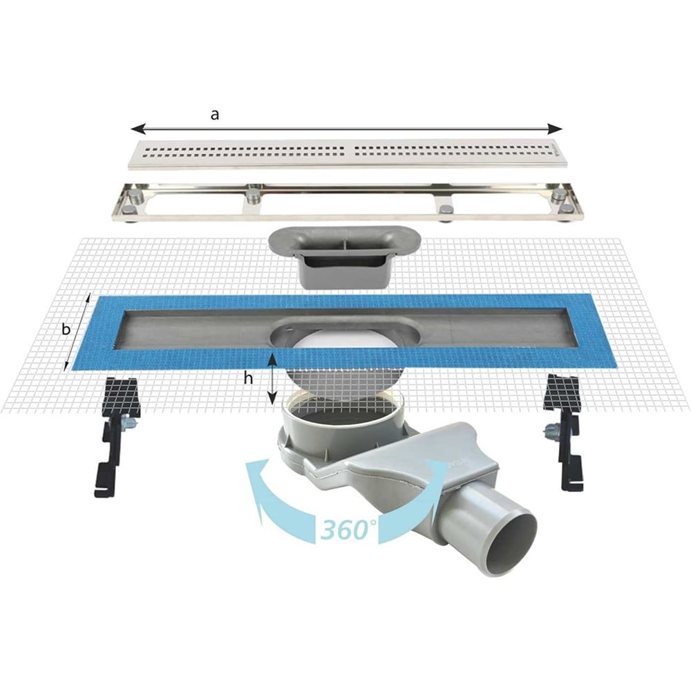 SukarLine 2 50 cm Plain Izgaralı Krom Duş Kanalı