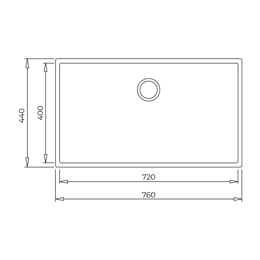 TekaSquare 72.40 TG Artic White Tegranite Eviye