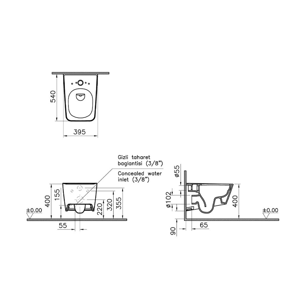 VitraEqual Rim Ex Asma Klozet