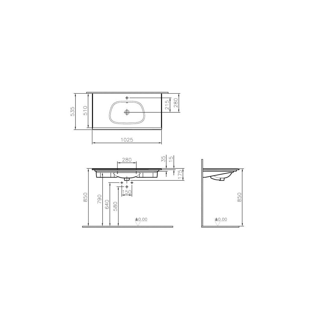 VitraFrame 100 cm Etajerli Lavabo