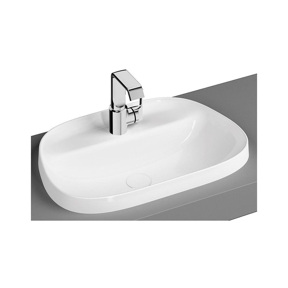 VitraFrame 57 cm Armatür Delikli Tezgah Üstü Tv Lavabo Beyaz