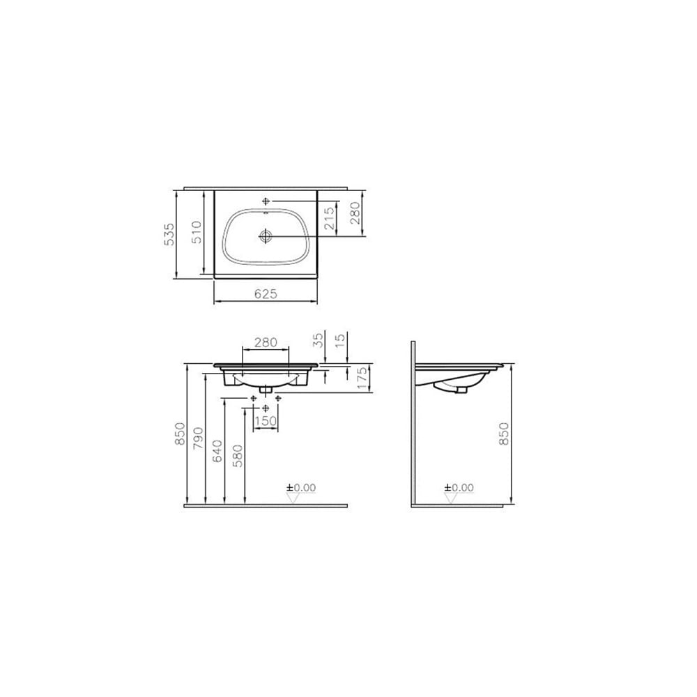 VitraFrame 65 cm Etajerli Lavabo