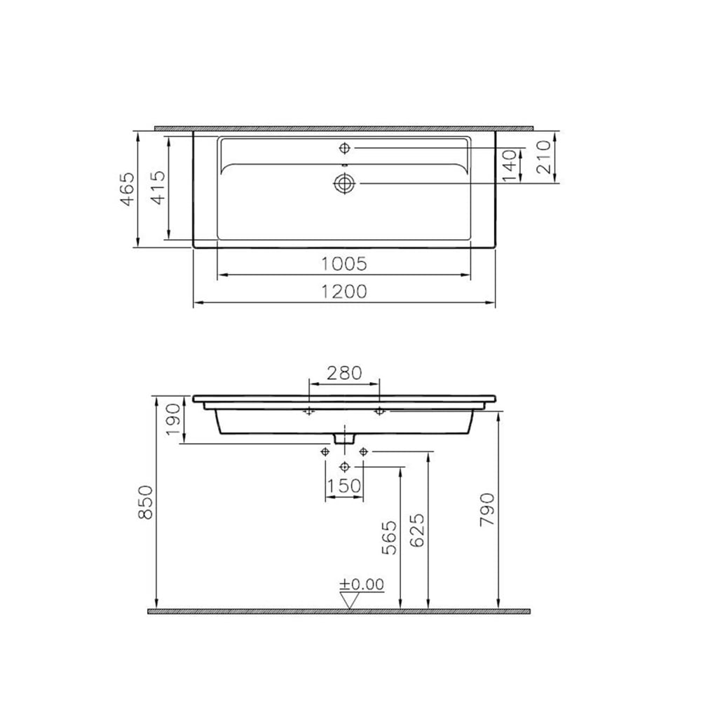 Vitraİntegra 120 cm Etajerli Lavabo