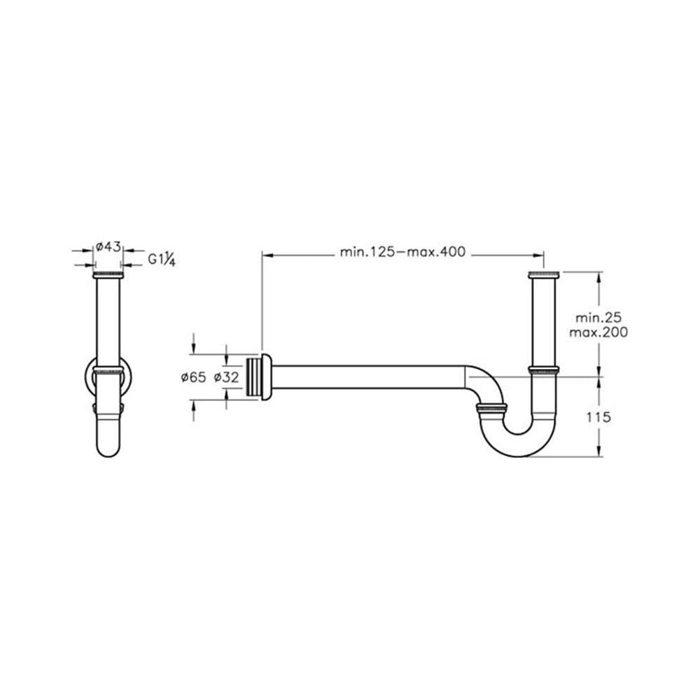 VitraLavabo Sifonu A45151 P Tipi