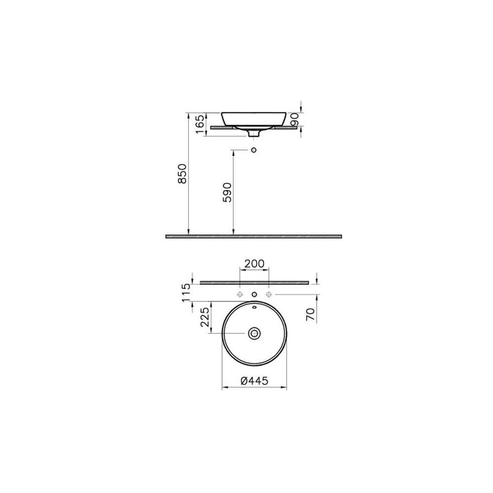 VitraMetropole 45 cm Çanak Lavabo