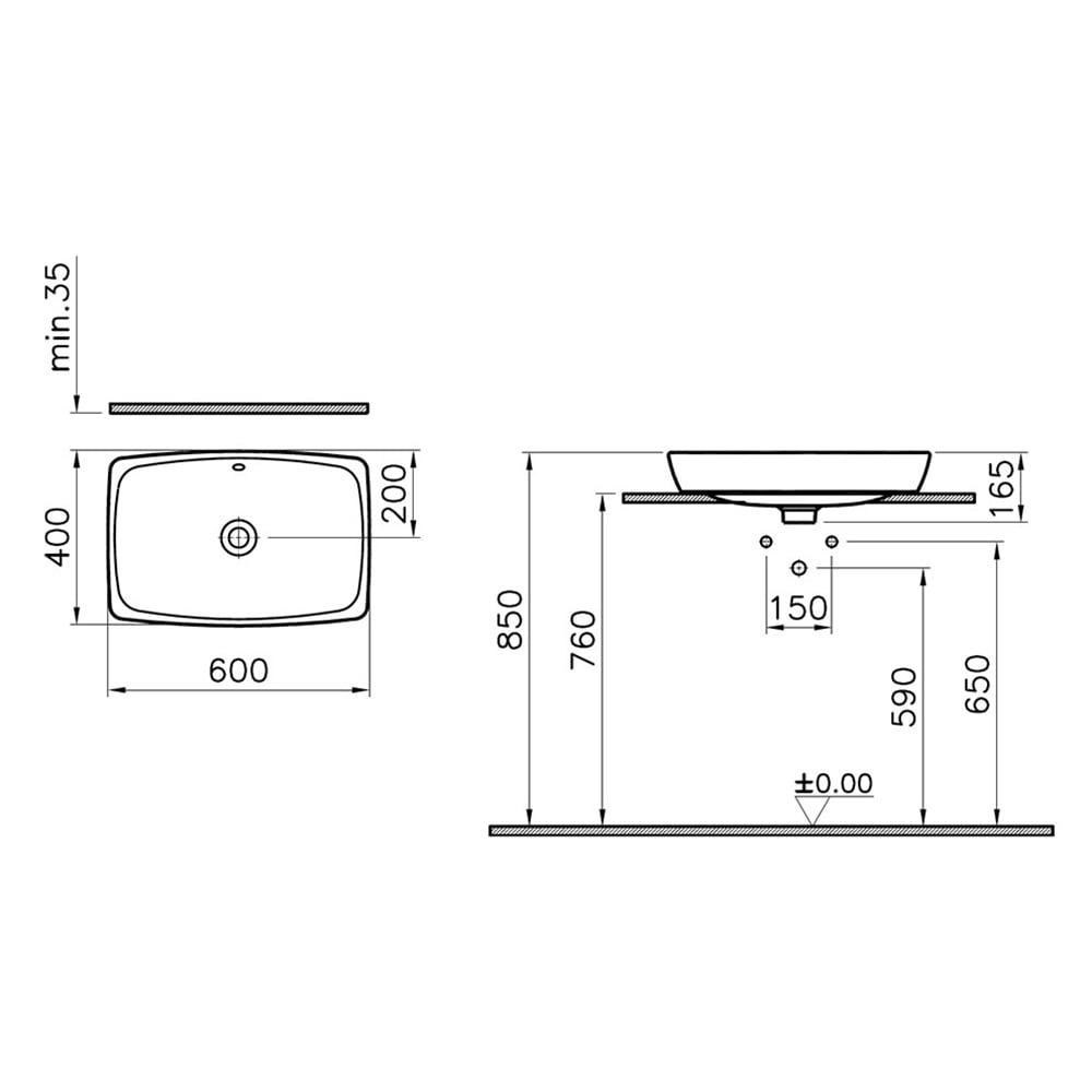 VitraMetropole 60 cm Çanak Lavabo