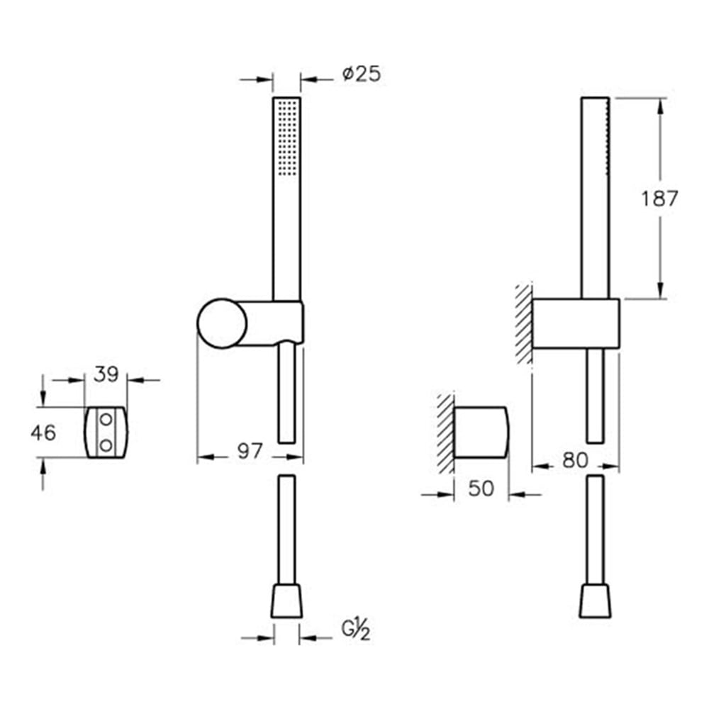 VitraOrigin 1F Askılı El Duşu