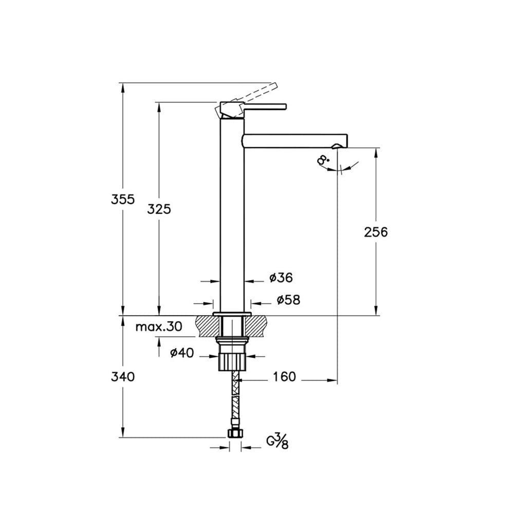 VitraOrigin Fırçalı Nikel Large Çanak Lavabo Bataryası