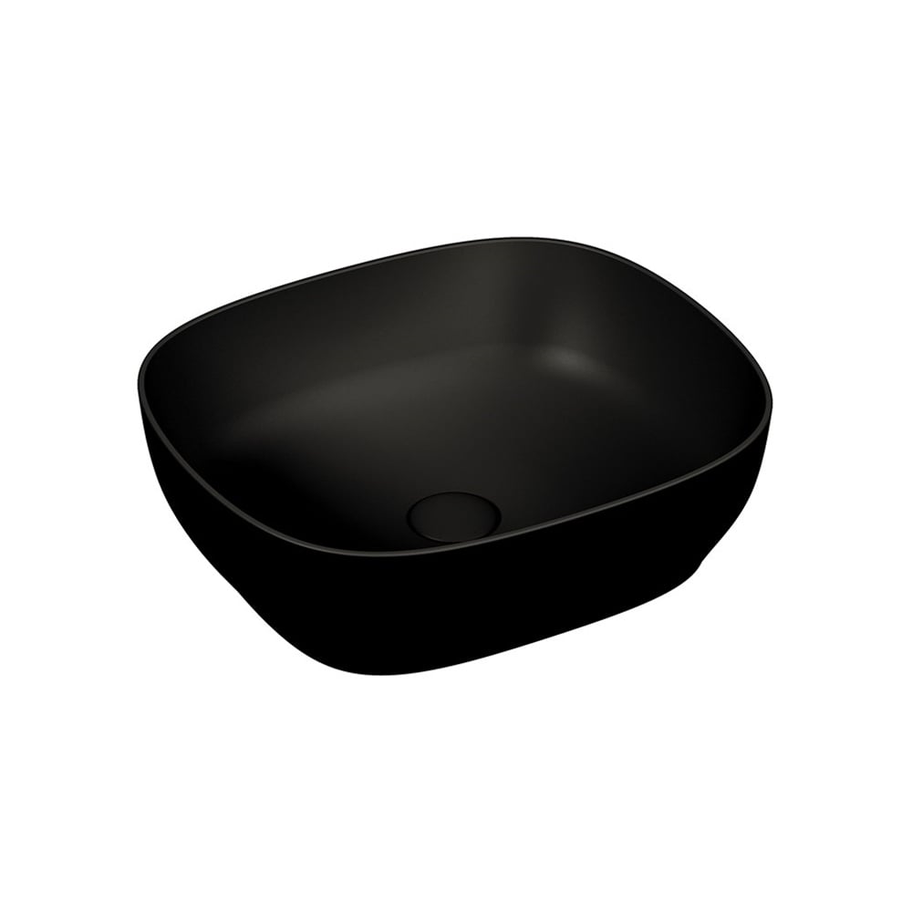 VitraOutline 48 cm Kare Çanak Lavabo Mat Siyah