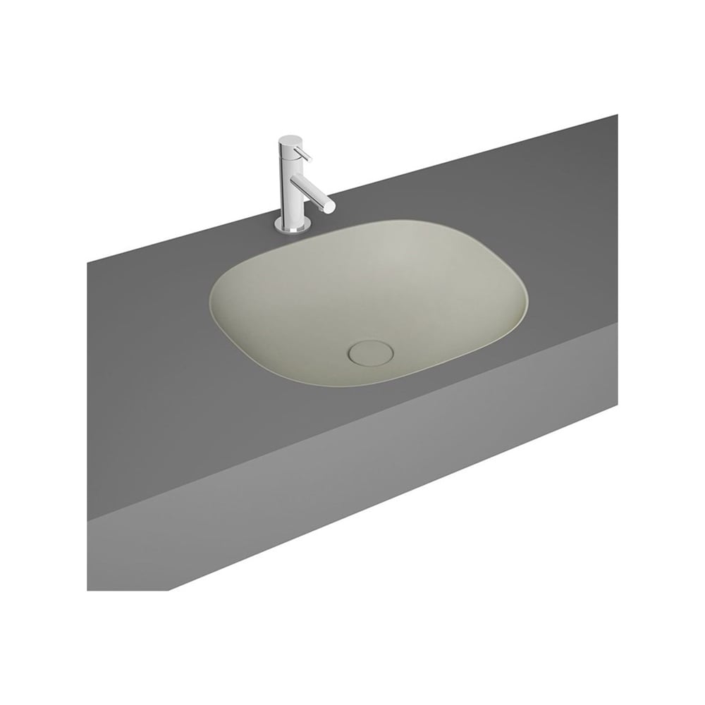 VitraPlural 45 cm Mat Bej Kare Tezgah Altı Lavabo