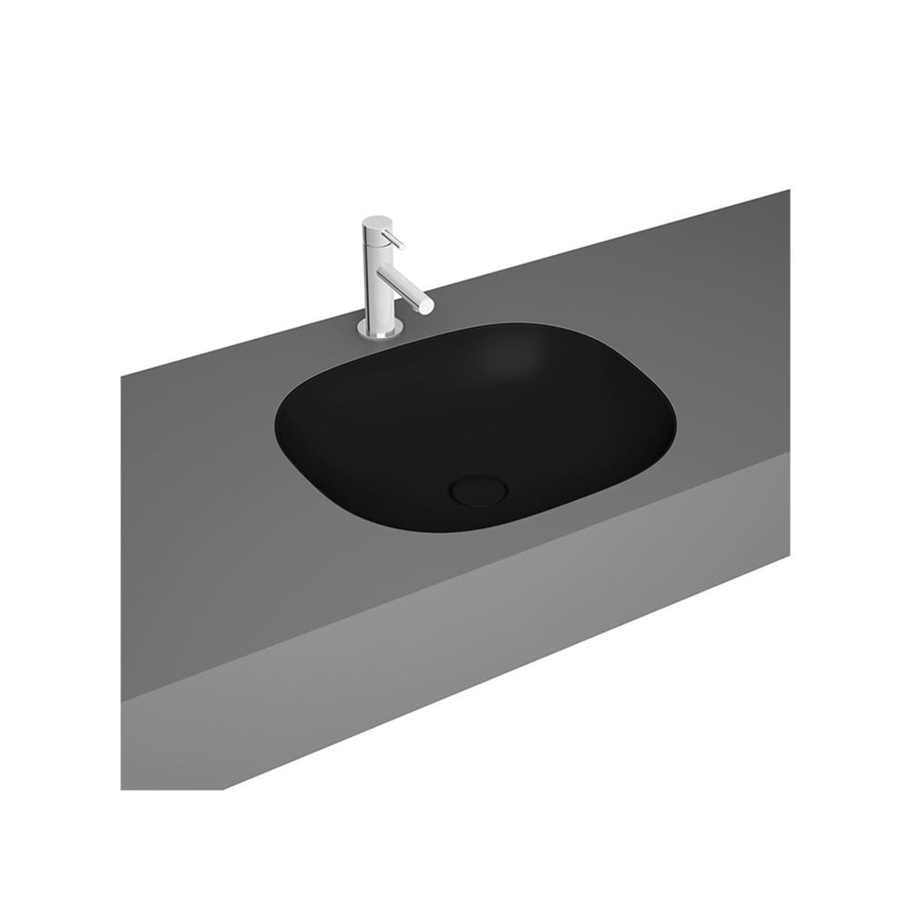 VitraPlural 45 cm Mat Siyah Kare Tezgah Altı Lavabo
