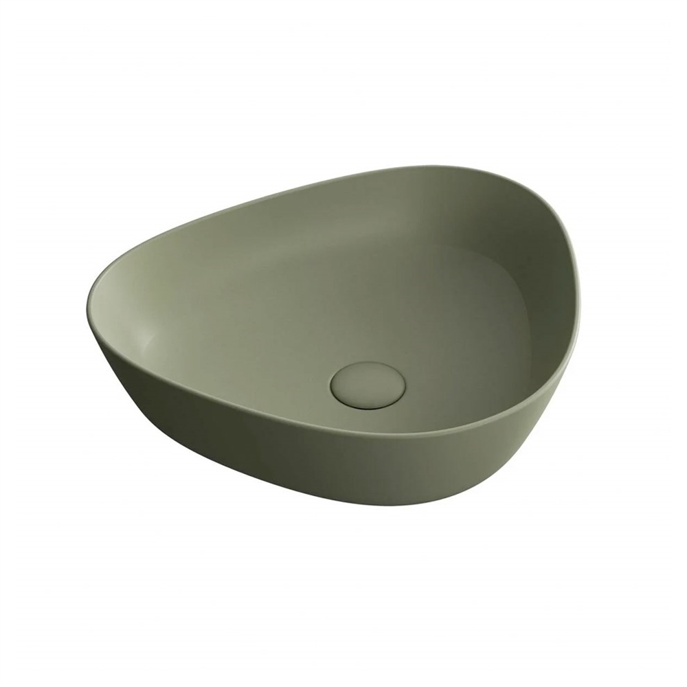 VitraPlural 47 cm Armatür Deliksiz Mat Yosun Alçak Üçgen Çanak Lavabo