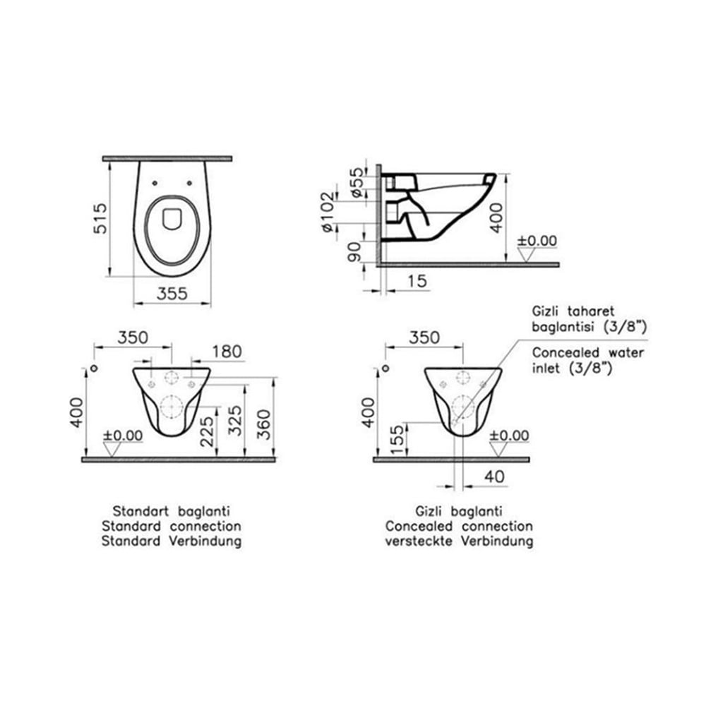 VitraS10 Asma Klozet 54 cm