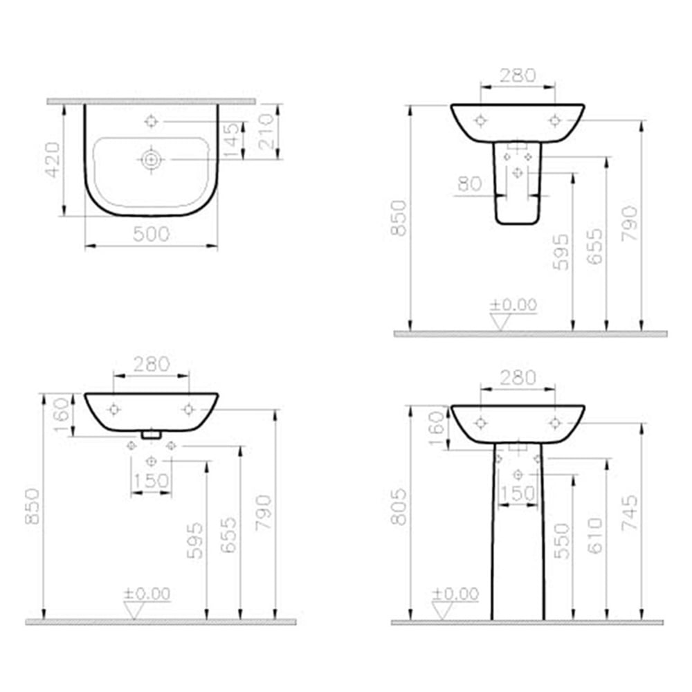 VitraS20 50 cm Lavabo