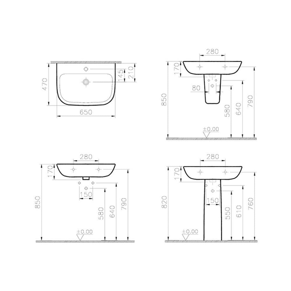 VitraS20 65 cm Lavabo