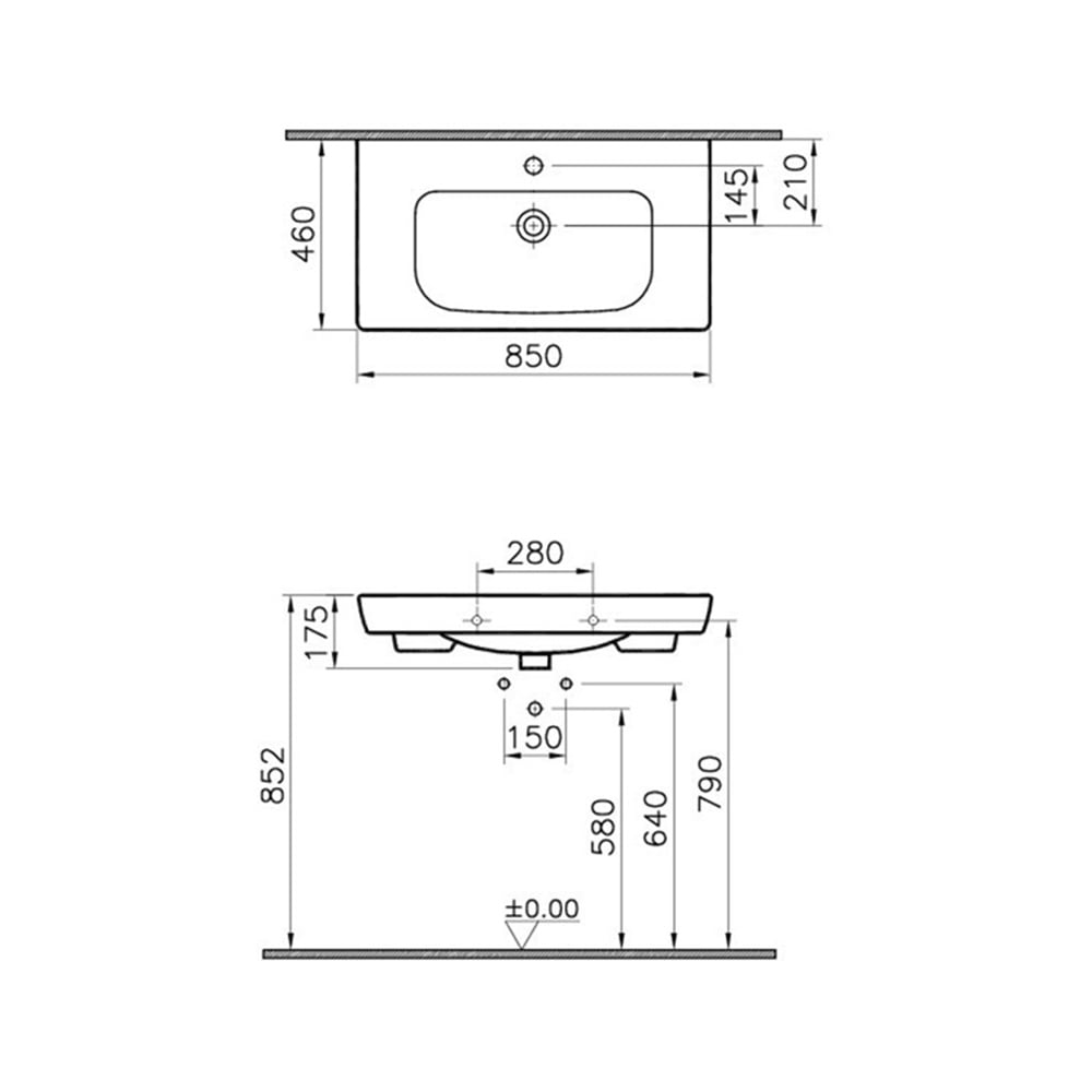 VitraS20 85 cm Etajerli Lavabo