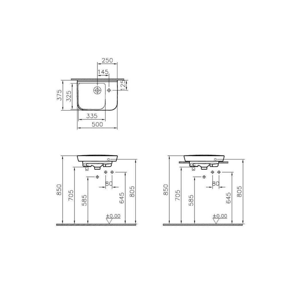 VitraSento 50X35 cm Tezgah Üstü Lavabo