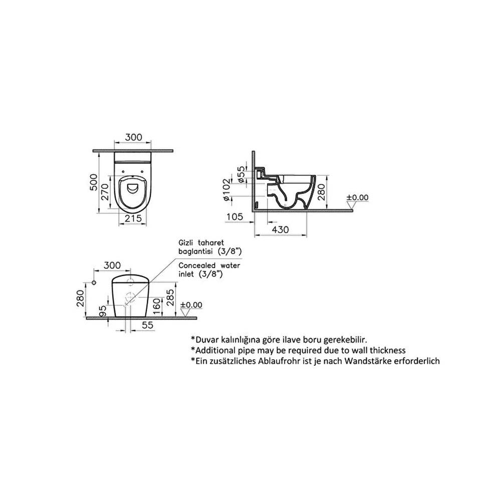 VitraSento Smoothflush Yerden Tek Çocuk Klozeti