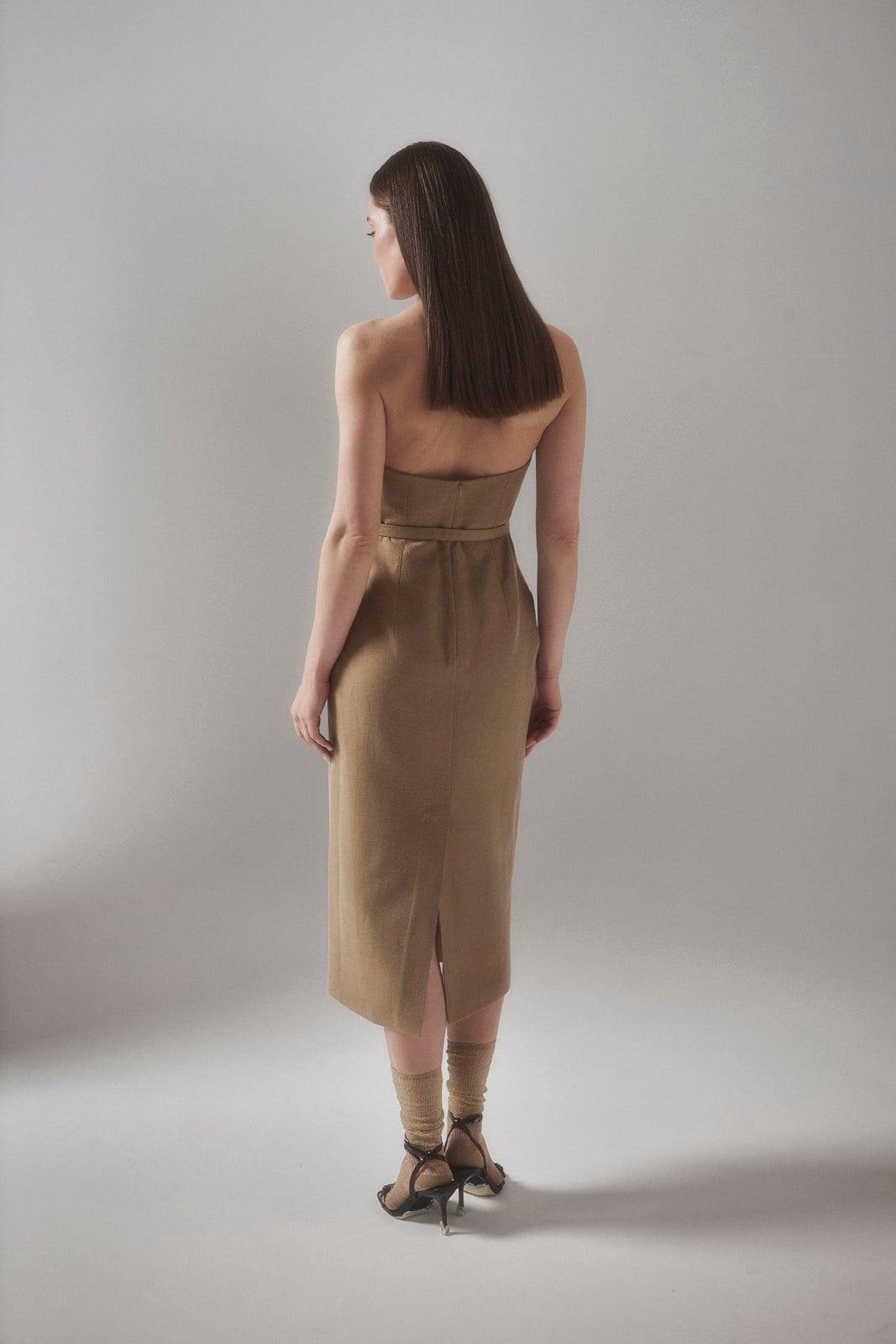 IRIS DRESS YIRTMAÇ DETAY ELBİSE