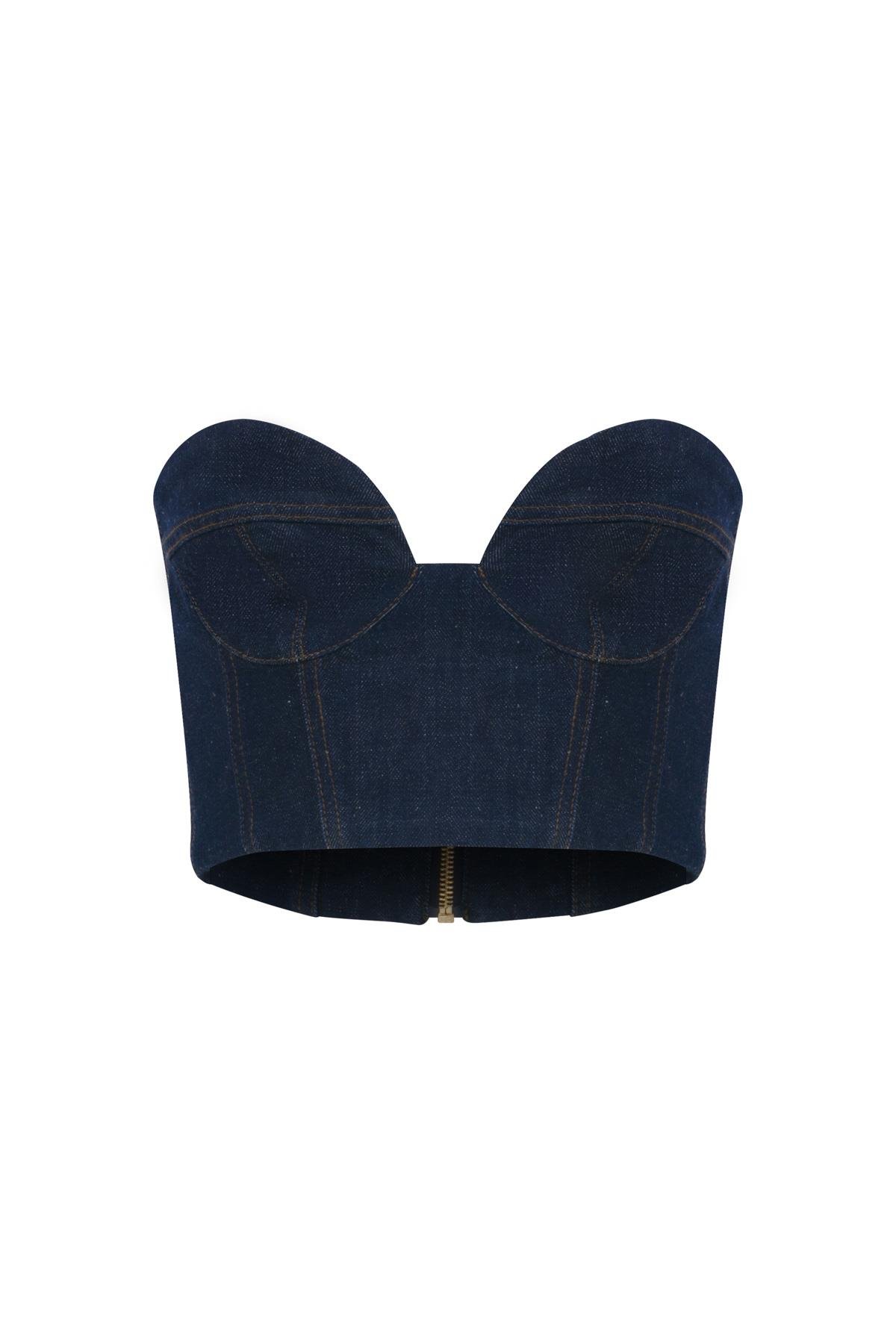Larga Denim Büstiyer