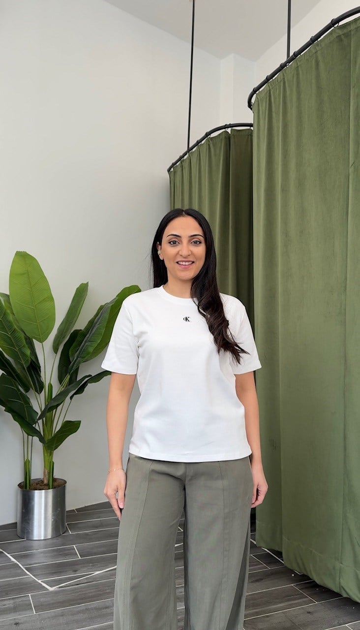 Beyaz Ck Pamuklu Basic Tişört