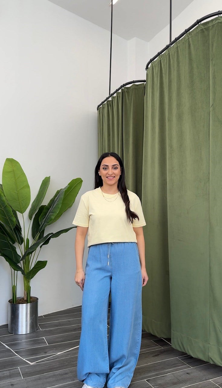 Dilvin Dekoratif Yaka Uçuk Sarı Basic