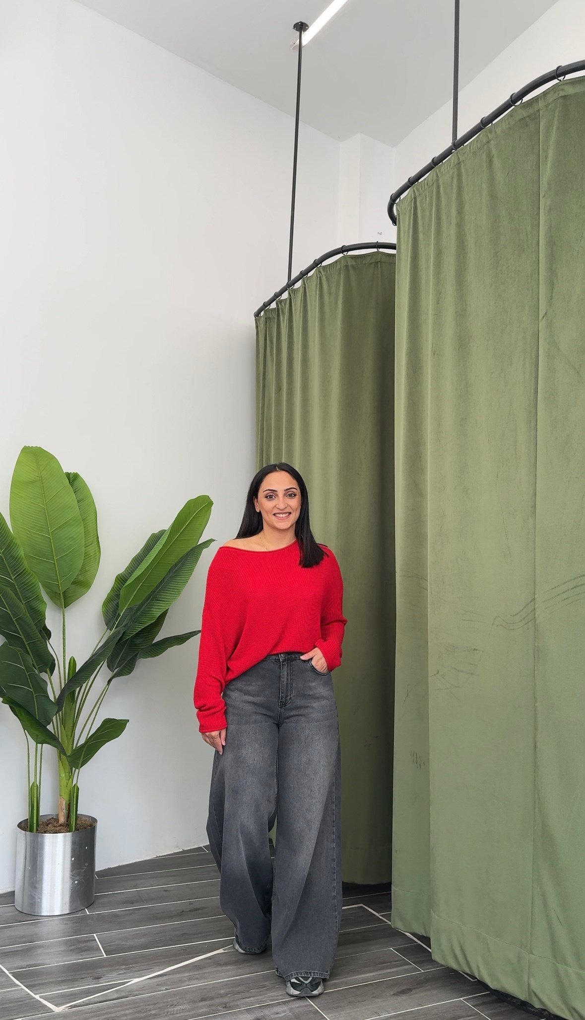 Karol Füme Pamuklu Denim Beli Lastikli Jean