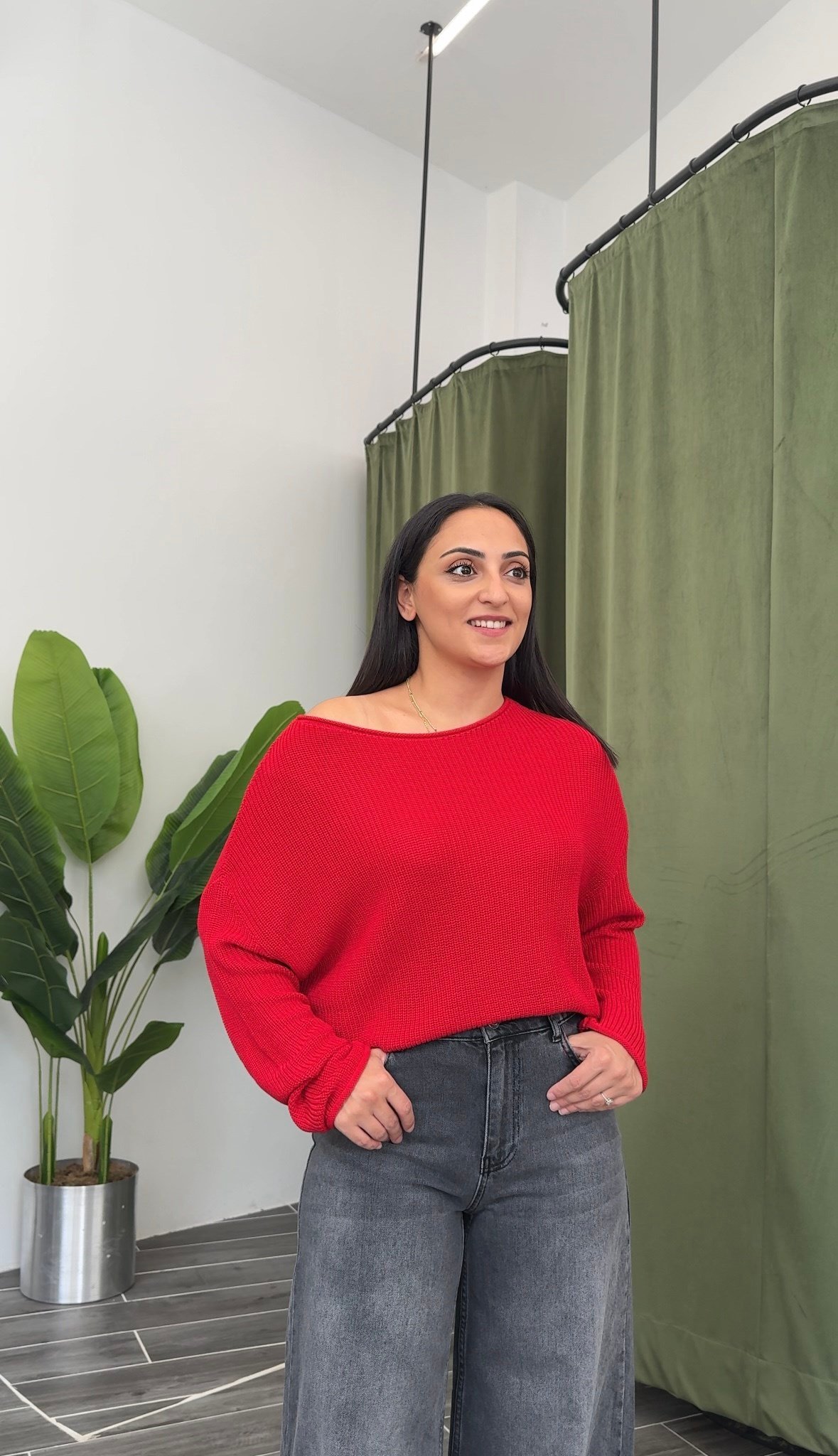 Karol Füme Pamuklu Denim Beli Lastikli Jean