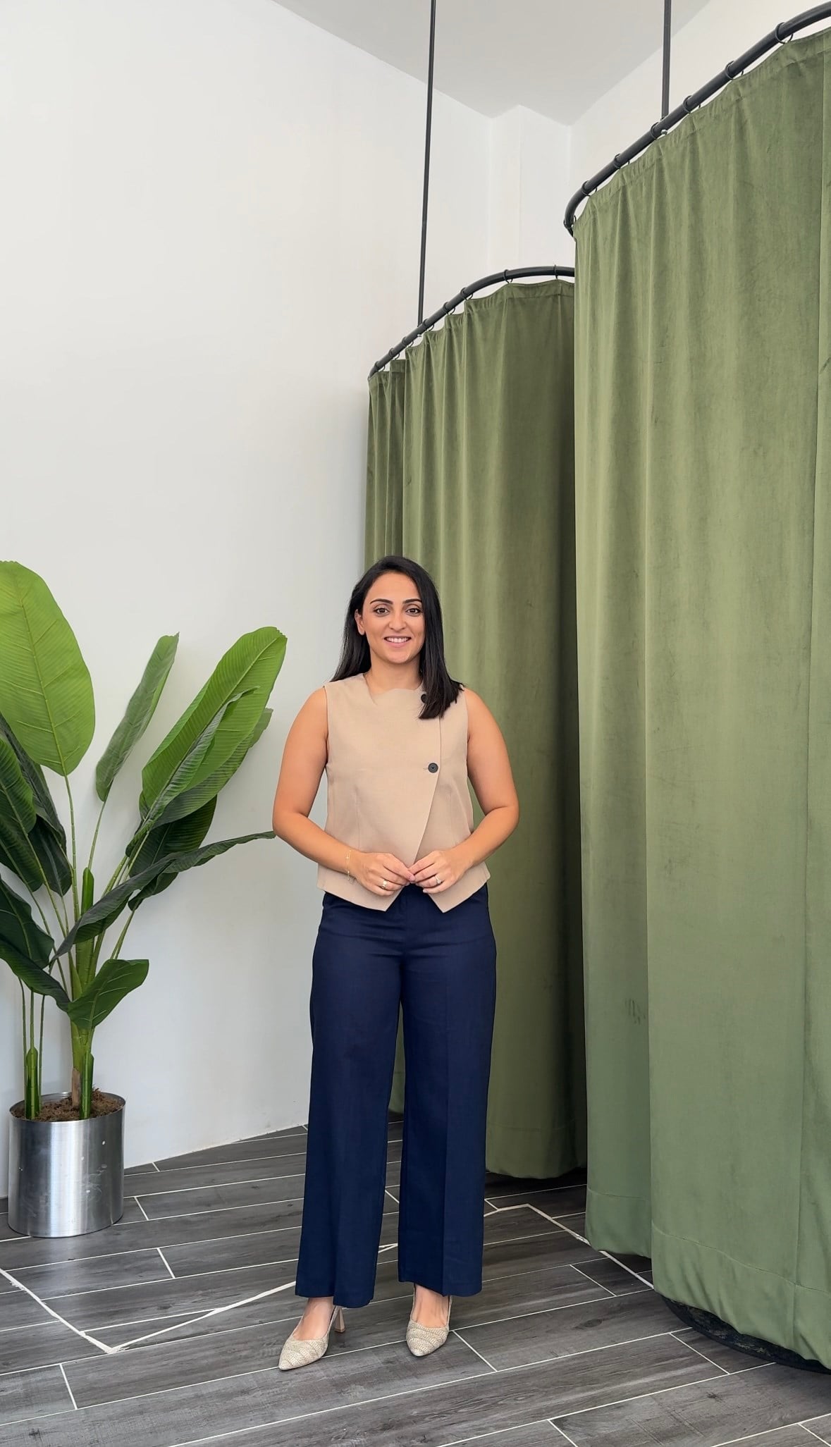 Karol Lacivert Keten Kemerli Pantolon
