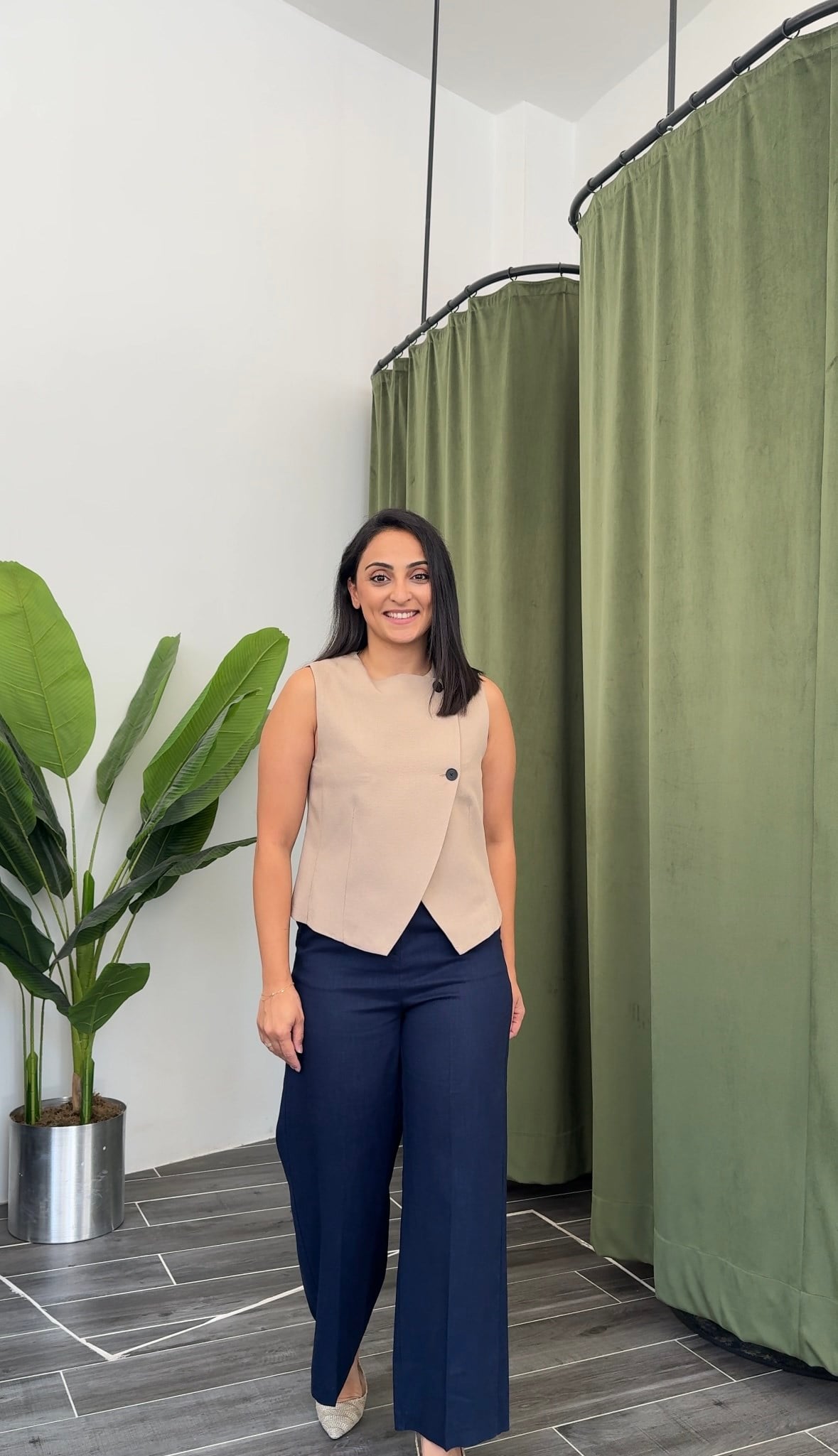 Karol Lacivert Keten Kemerli Pantolon