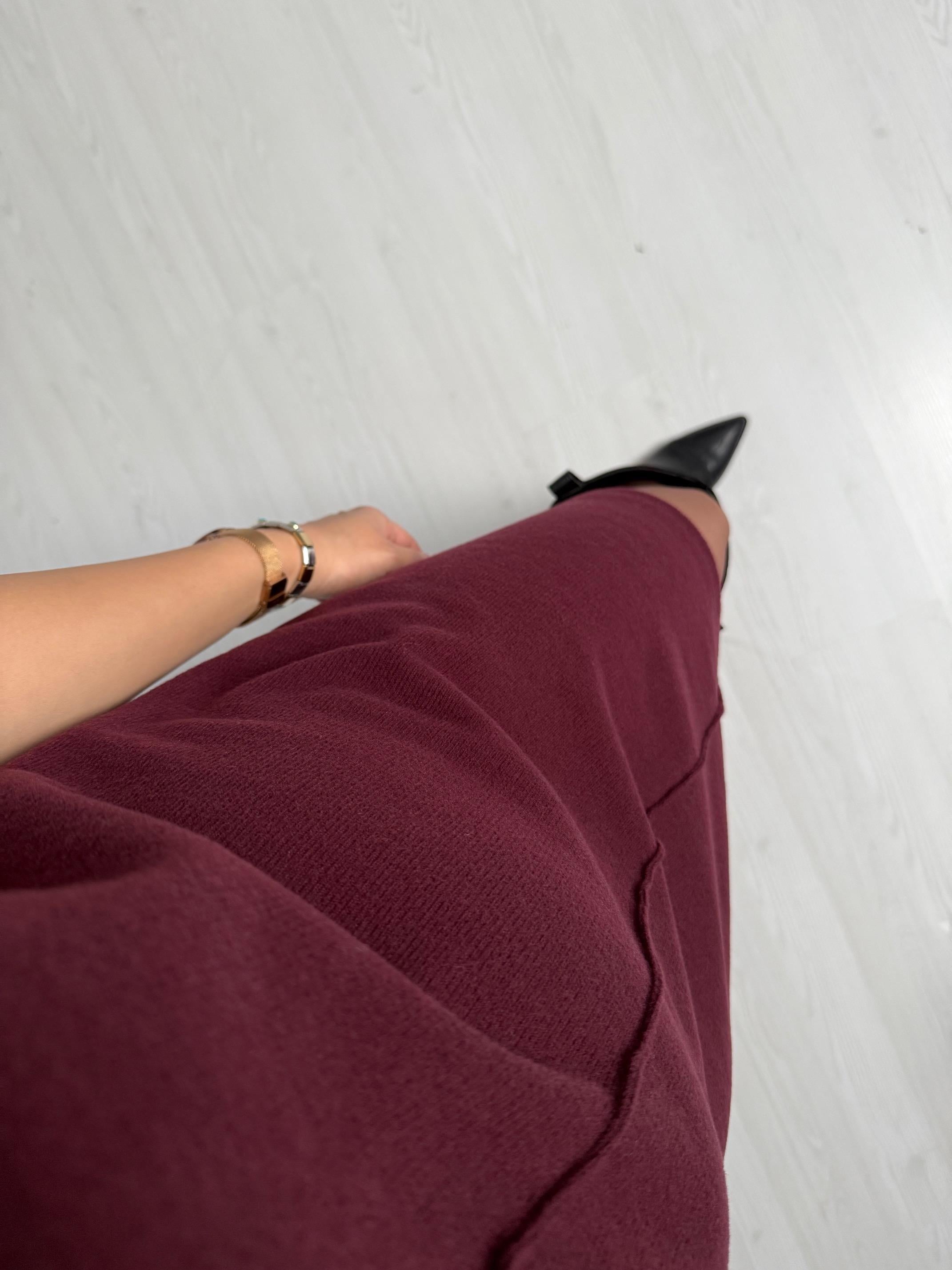 Liva Dilvin Bordo Basic Elbise