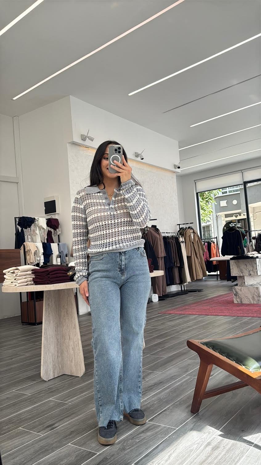 Mavi Yıkamalı Flare Jean