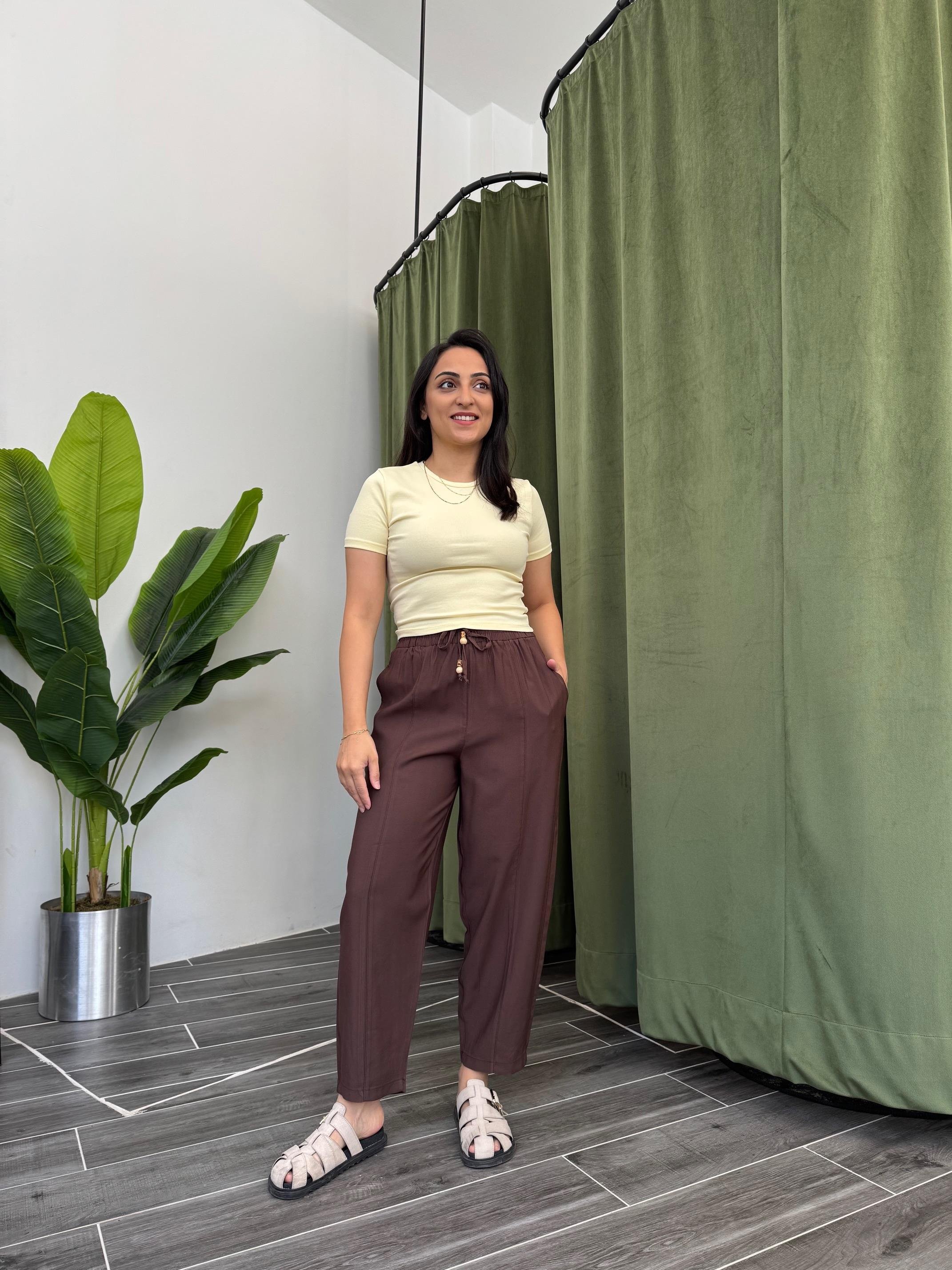 Sarı Crop Pamuklu Basic