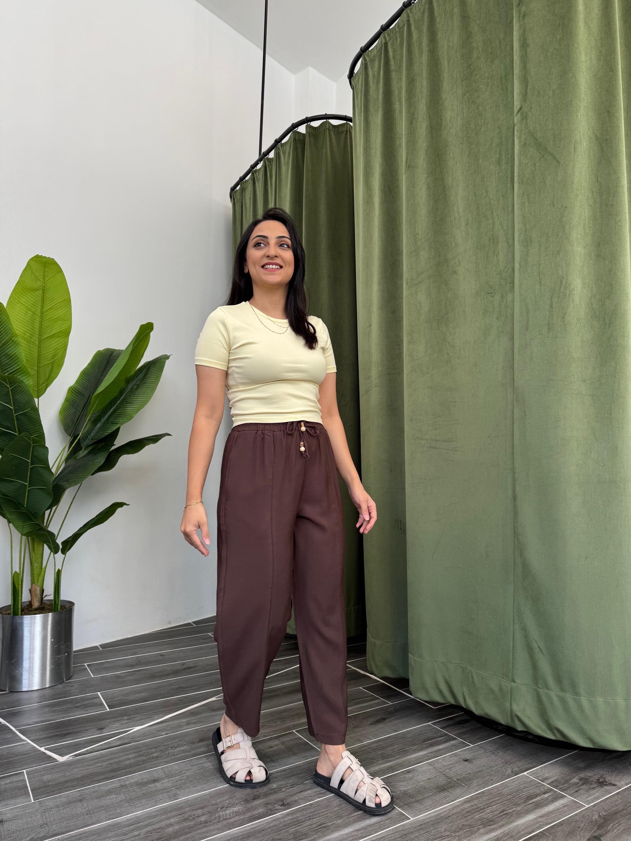 Sarı Crop Pamuklu Basic